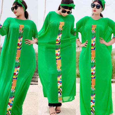 Vestidos Elegantes Tallas Grandes Africanos con Vestido Interior - Image 9