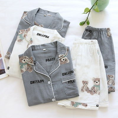 Pijama Corto para Parejas - Conjunto de Casa Cómodo para Primavera y Otoño - Image 6