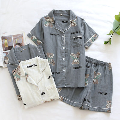 Pijama Corto para Parejas - Conjunto de Casa Cómodo para Primavera y Otoño - Image 7