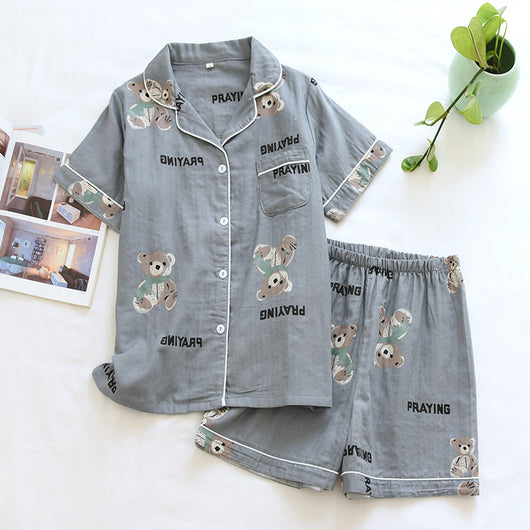 Pijama Corto para Parejas - Conjunto de Casa Cómodo para Primavera y Otoño - Image 13