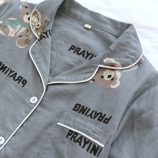 Pijama Corto para Parejas - Conjunto de Casa Cómodo para Primavera y Otoño - Image 15