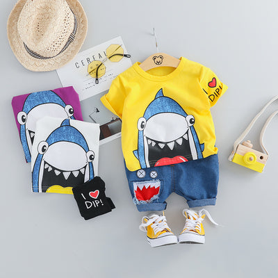 Traje Corto Estampado Tiburón - Diseño Coreano Fresco para Verano - Image 10