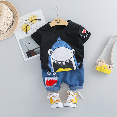 Traje Corto Estampado Tiburón - Diseño Coreano Fresco para Verano - Image 11