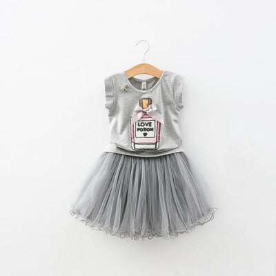 Conjunto Infantil Falda Tul con Blusa Botella de Perfume - Image 4