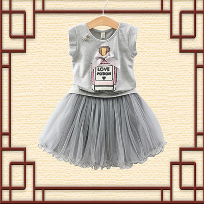 Conjunto Infantil Falda Tul con Blusa Botella de Perfume - Image 11