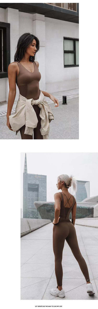 Traje de Yoga Aéreo sin Mangas con Espalda Deportiva Transpirable - Image 9