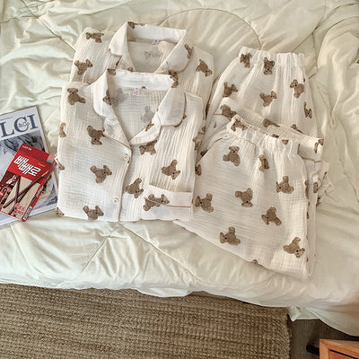 Pijama de Pareja Suave y Adorable con Diseño de Osito - Image 6