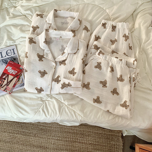 Pijama de Pareja Suave y Adorable con Diseño de Osito - Image 6