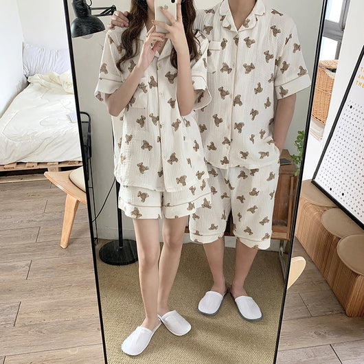 Pijama de Pareja Suave y Adorable con Diseño de Osito - Image 9