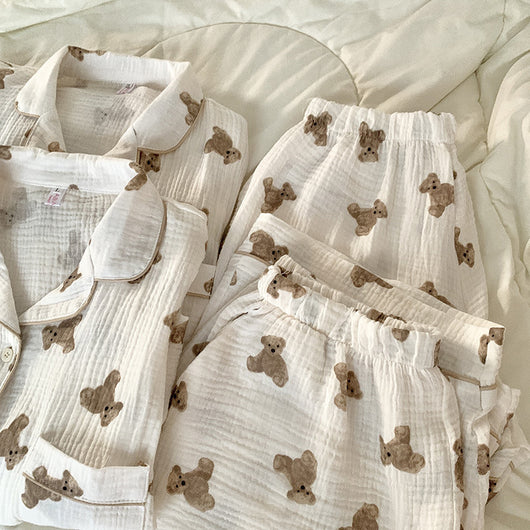 Pijama de Pareja Suave y Adorable con Diseño de Osito - Image 10