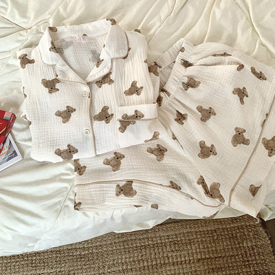 Pijama de Pareja Suave y Adorable con Diseño de Osito - Image 14