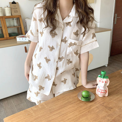 Pijama de Pareja Suave y Adorable con Diseño de Osito - Image 22