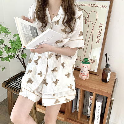 Pijama de Pareja Suave y Adorable con Diseño de Osito - Image 34