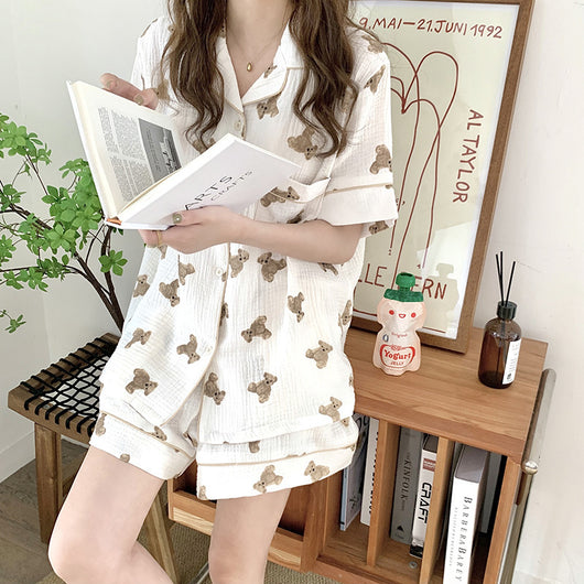 Pijama de Pareja Suave y Adorable con Diseño de Osito - Image 34
