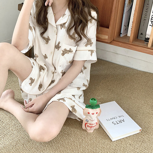 Pijama de Pareja Suave y Adorable con Diseño de Osito - Image 35