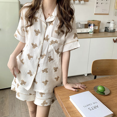 Pijama de Pareja Suave y Adorable con Diseño de Osito - Image 38