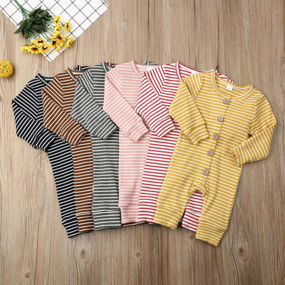 Mameluco Tejido a Rayas para Recién Nacido - Ropa Cálida y Cómoda - Image 4