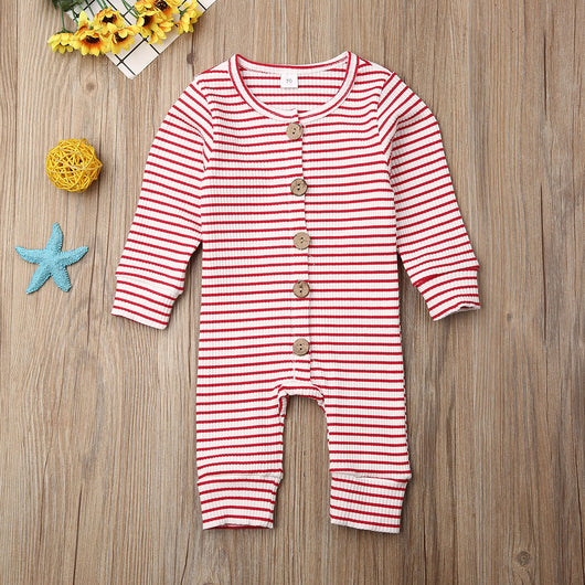 Mameluco Tejido a Rayas para Recién Nacido - Ropa Cálida y Cómoda - Image 8