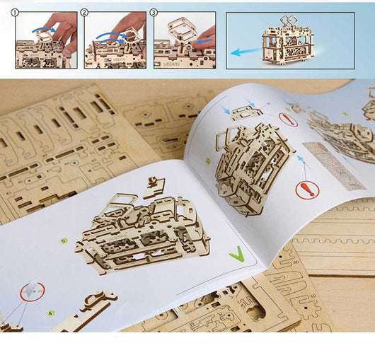 Modelo de Tranvía Mecánico 154 Piezas - Puzzle 3D Educativo de Madera - Image 12