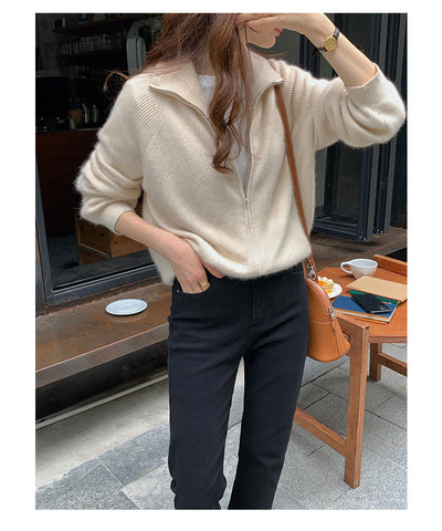Cardigan Suelto con Cierre de Cremallera para Mujer - Tejido Acogedor - Image 21