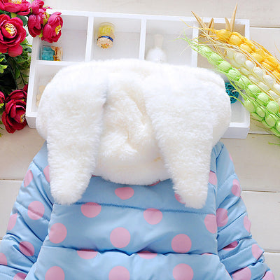 Abrigo Acolchado para Niñas con Estampado de Conejitos y Lunares - Image 13