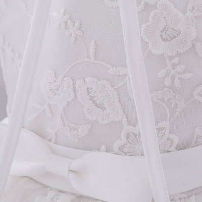 Vestido de Princesa Blanco Infantil con Encaje para Bodas - Image 12