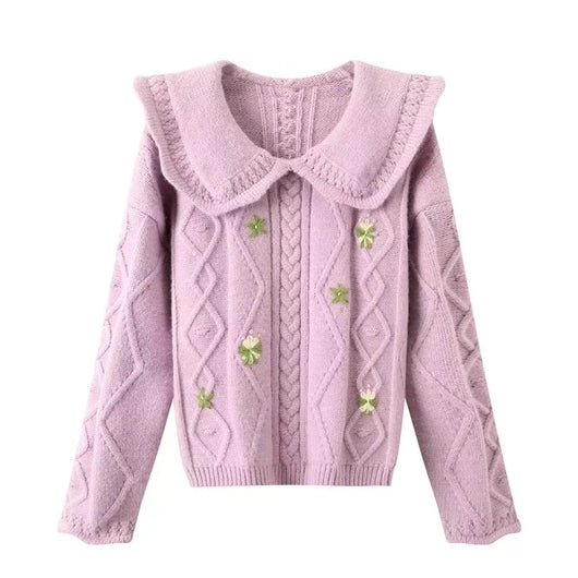 Suéter Retro Floral para Mujer - Diseño Versátil para Otoño - Image 8