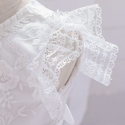 Vestido de Princesa Blanco Infantil con Encaje para Bodas - Image 13