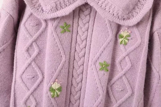 Suéter Retro Floral para Mujer - Diseño Versátil para Otoño - Image 11