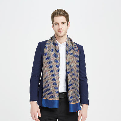 Bufanda de Seda Reversible para Hombre - Elegancia Dual - Image 8