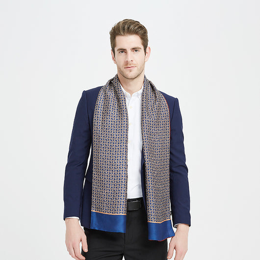 Bufanda de Seda Reversible para Hombre - Elegancia Dual - Image 8
