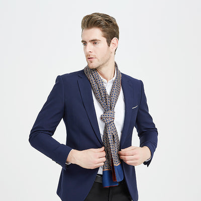 Bufanda de Seda Reversible para Hombre - Elegancia Dual - Image 10