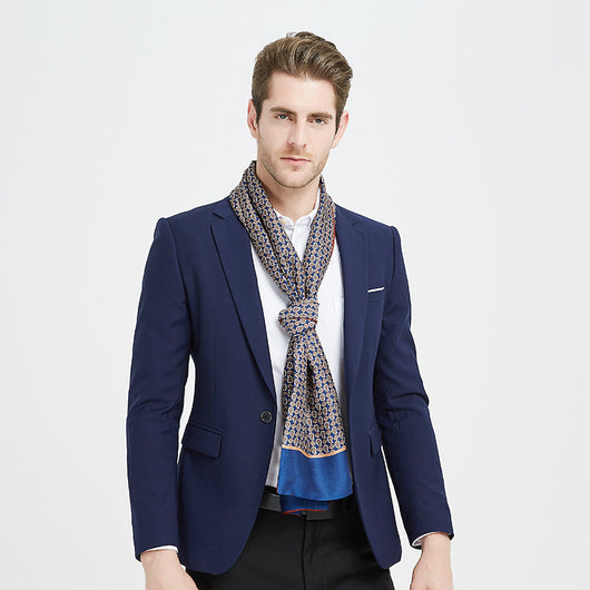 Bufanda de Seda Reversible para Hombre - Elegancia Dual - Image 11