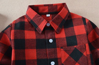 Camisa Cuadriculada Infantil de Algodón para Niños y Niñas - Image 5