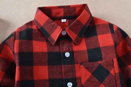 Camisa Cuadriculada Infantil de Algodón para Niños y Niñas - Image 5
