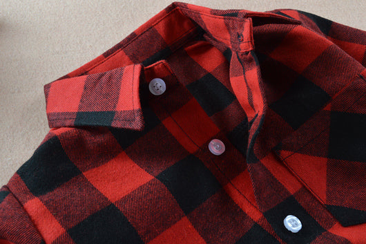 Camisa Cuadriculada Infantil de Algodón para Niños y Niñas - Image 6
