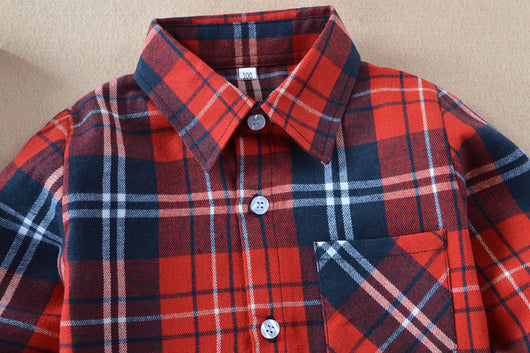 Camisa Cuadriculada Infantil de Algodón para Niños y Niñas - Image 13
