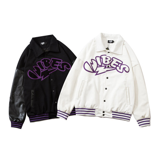 Chaqueta de Cuero con Detalles Bordados - Unisex Tendencia Urbana - Image 4