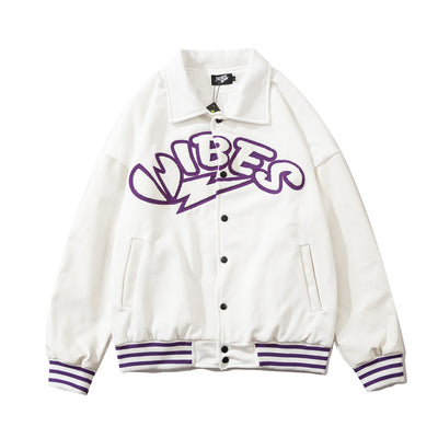 Chaqueta de Cuero con Detalles Bordados - Unisex Tendencia Urbana - Image 5