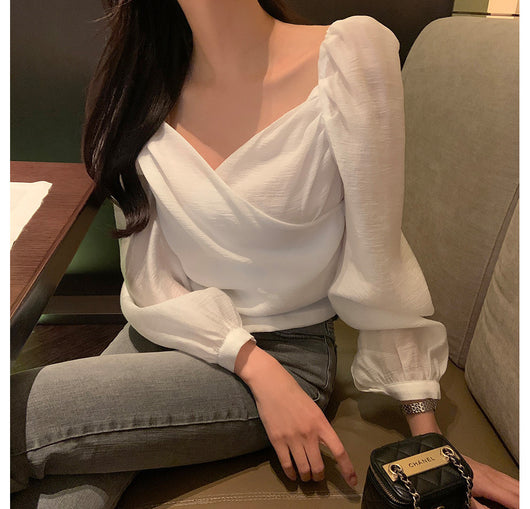 Blusa Elegante de Estilo Francés con Mangas Abullonadas - Image 13