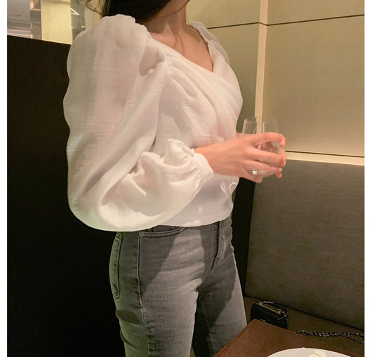Blusa Elegante de Estilo Francés con Mangas Abullonadas - Image 19