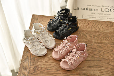 Sandalias Romanas de Cuero Suave para Niñas - Comodidad de Verano - Image 5