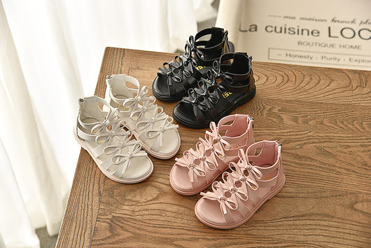 Sandalias Romanas de Cuero Suave para Niñas - Comodidad de Verano - Image 5