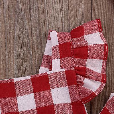 Conjunto de Dos Piezas a Cuadros Rojos con Moño - Image 6
