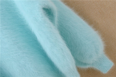 Suéter Holgado de Terciopelo Mink con Cuello Redondo y Mangas Linterna para Mujer - Image 32