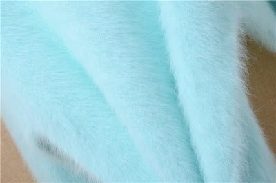 Suéter Holgado de Terciopelo Mink con Cuello Redondo y Mangas Linterna para Mujer - Image 37