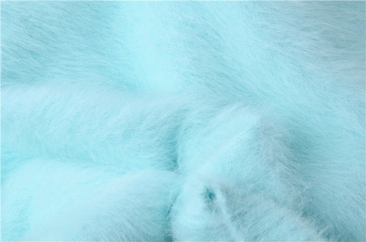 Suéter Holgado de Terciopelo Mink con Cuello Redondo y Mangas Linterna para Mujer - Image 38