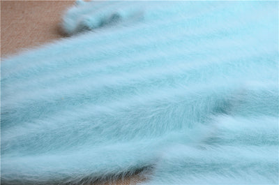 Suéter Holgado de Terciopelo Mink con Cuello Redondo y Mangas Linterna para Mujer - Image 44