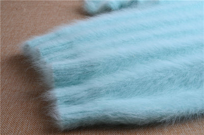 Suéter Holgado de Terciopelo Mink con Cuello Redondo y Mangas Linterna para Mujer - Image 45