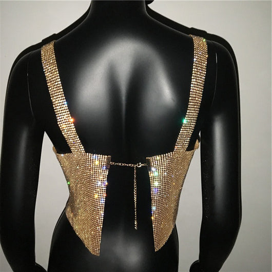 Top Crop Brillante con Diamantes y Lentejuelas para Fiestas - Image 14